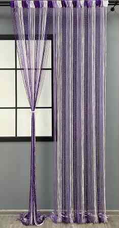 Шторы-нити с люрексом Фиолетовый с сиреневым и белым 300х300см 1 шт (61-081) Киев