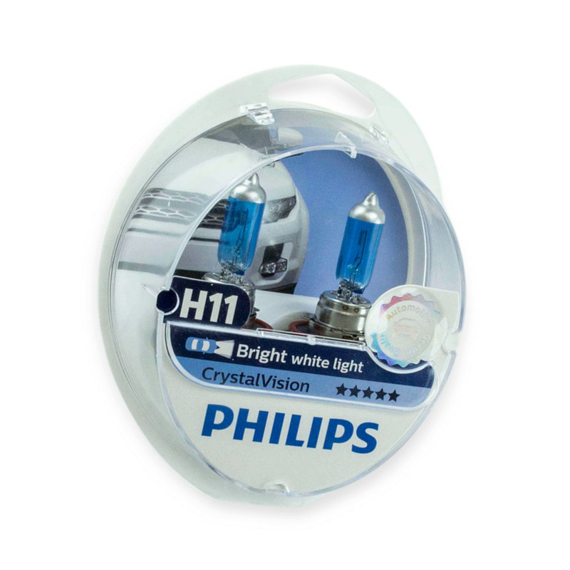 Автолампа 12V 55W PHILIPS Crystal vision 4300K 2x W5W (2шт) H11 Мукачево - фото 1