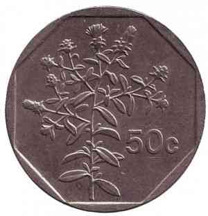 Рослина. Монета у 50 центів. 1998 рік, Мальта..(АТ) Полтава