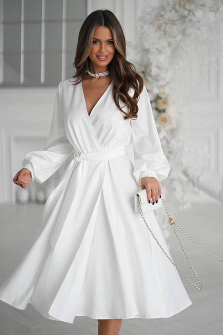 Жіноча сукня з запахом, з атласу Одеса - фото 2