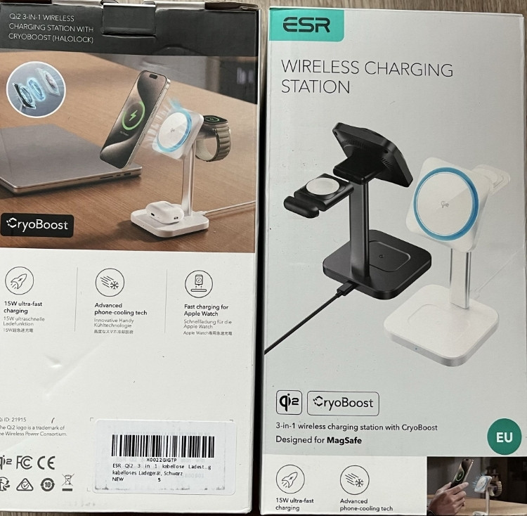 Беспроводная зарядная станция для iphone ESR Qi2 3 w1 Cryoboost 15Вт. Киев - изображение 3