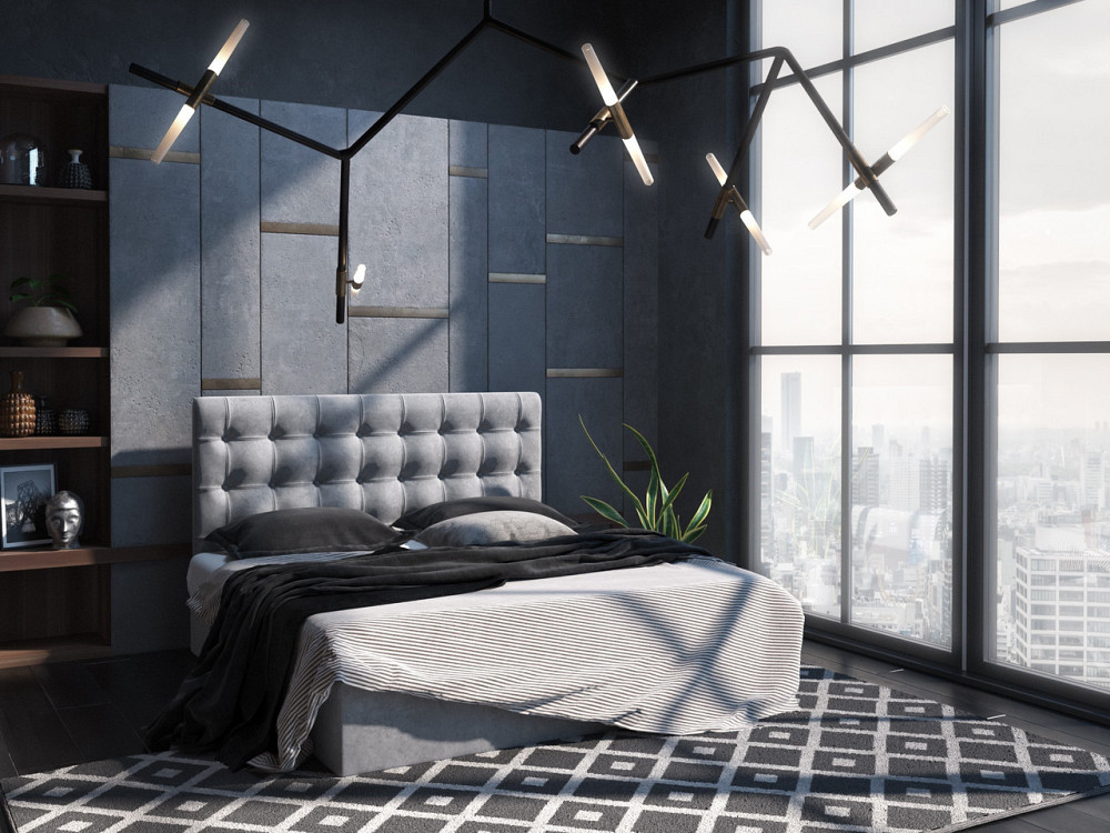 Ліжко GrenadineDesign без підйомного механізму 160x190 світло-сірий Київ - фото 2