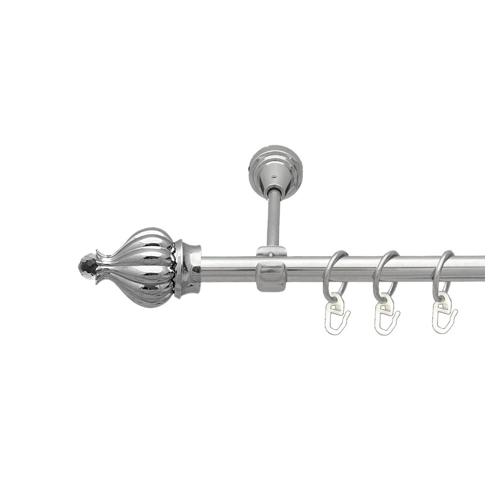 Карниз Orvit Таджа-Кристал металевий однорядний відкритий Хром 16 мм 160 см (7387683) Львов - изображение 1