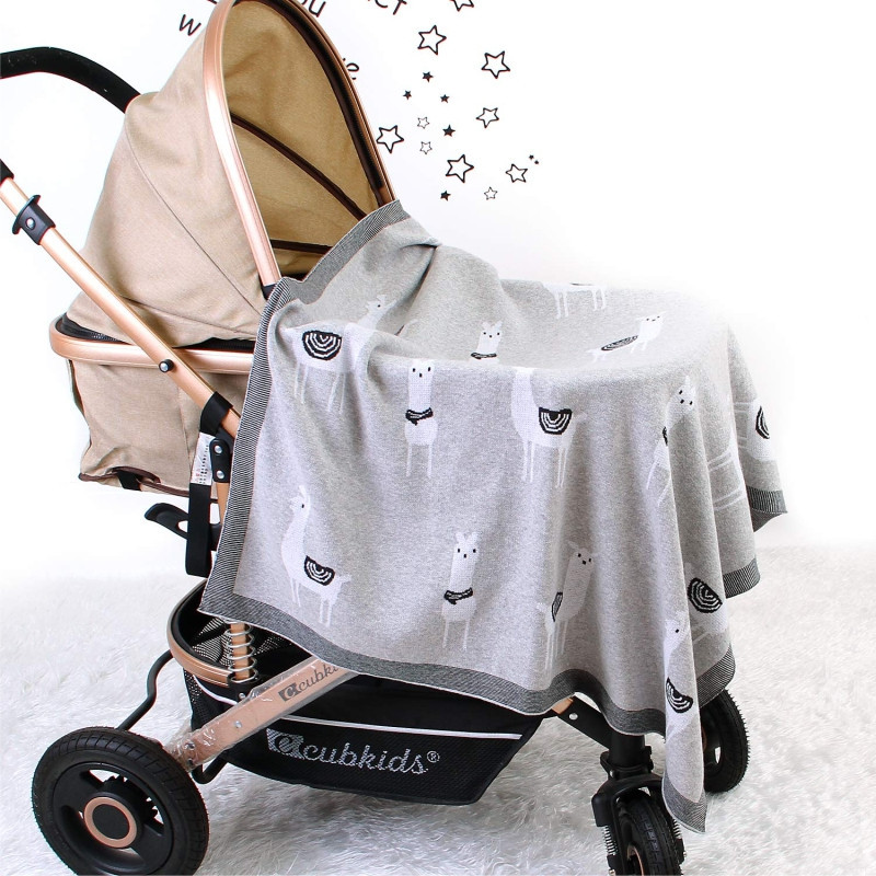 Плед Детский Lovely Svi Хлопок 80х100 см Вязаный Серый Лама Киев - изображение 4