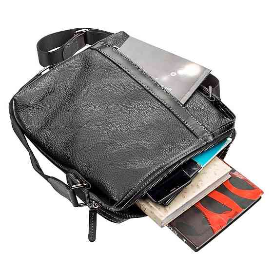 Сумка чоловіча SHVIGEL 11122 шкіряна Чорна Київ