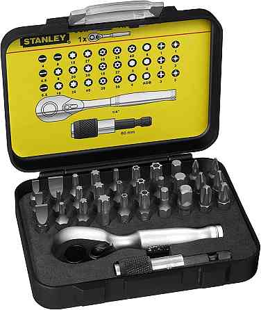 Набор бит Stanley Expert Line с магнитным держателем и трещоткой 32 предмета (1-13-904) Киев
