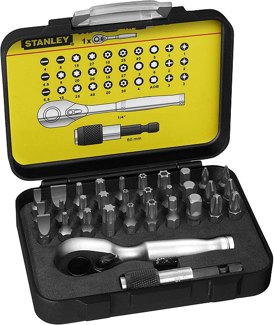 Набор бит Stanley Expert Line с магнитным держателем и трещоткой 32 предмета (1-13-904) Киев - изображение 1