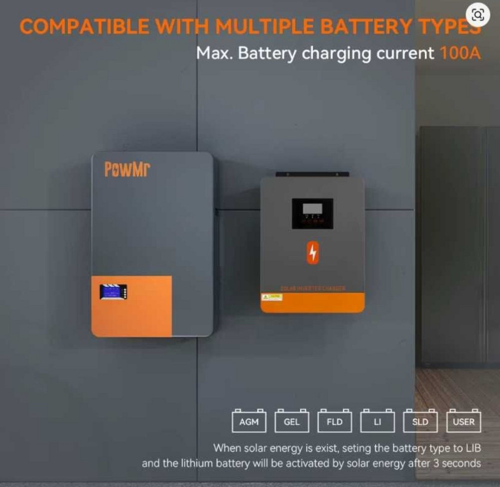 Гибридный инвертор Powmr 4200W POW-HVM4.2K-24V-D, 24В-4200Вт/12В-2300В. Харків - фото 1
