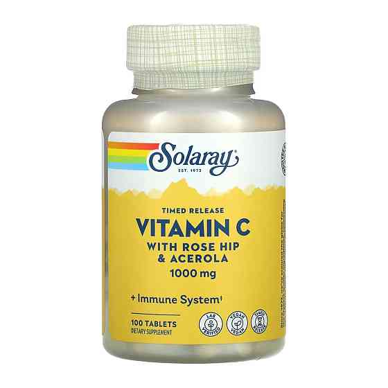 Витамин С Solaray Vitamin C with Rose Hips & Ace 1000mg 100 tabs Киев
