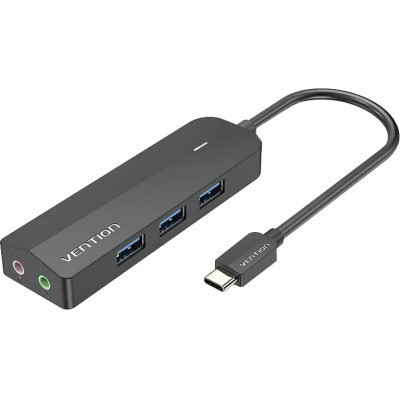 Концентратор Vention USB 3.1 Type-C to 3xUSB 3.0+MicroUSB+3.5mm Sound Adapter black (TGQBB) Винница - изображение 1