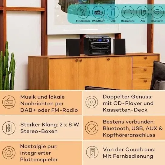 Стереосистема в стиле ретро Auna 388-DAB+ из Германии Днепр - изображение 4