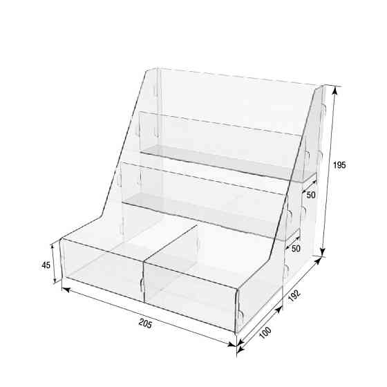Товарна горка EKOSTAR на 3 комірки з акрила 205х135х195 Київ