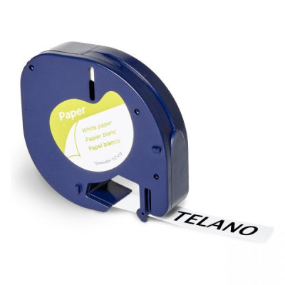 Стрічка для принтера етикеток UKRMARK D-91200-BK/WT, сумісна з DYMO 91200/S0721510, для серії LT. 12мм х 4м. black on white (900618) Вінниця - фото 1