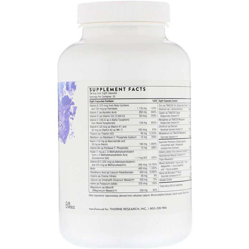 Мультивітаміни Thorne Advanced Nutrients 240 вегетаріанських капсул Київ - фото 2