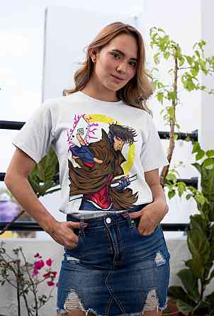 Футболка з аніме принтом Гамбіт Кард Трікк С оверсайз (S/M/L) Чорний AnimeJ0559 Дніпро