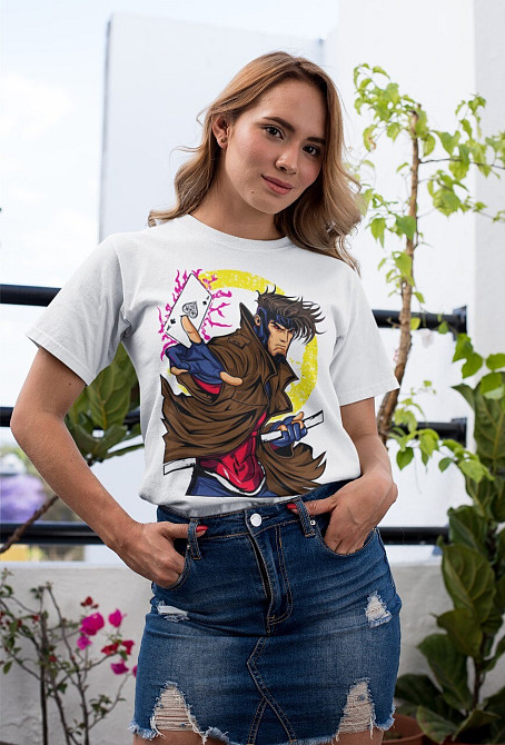 Футболка з аніме принтом Гамбіт Кард Трікк С оверсайз (S/M/L) Чорний AnimeJ0559 Дніпро - фото 5