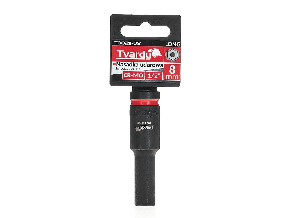 Головка ударна "Tvardy" з хром-молібденової сталі (Cr-Mo)  1/2"  6-гранна довга  8 мм Київ - фото 4