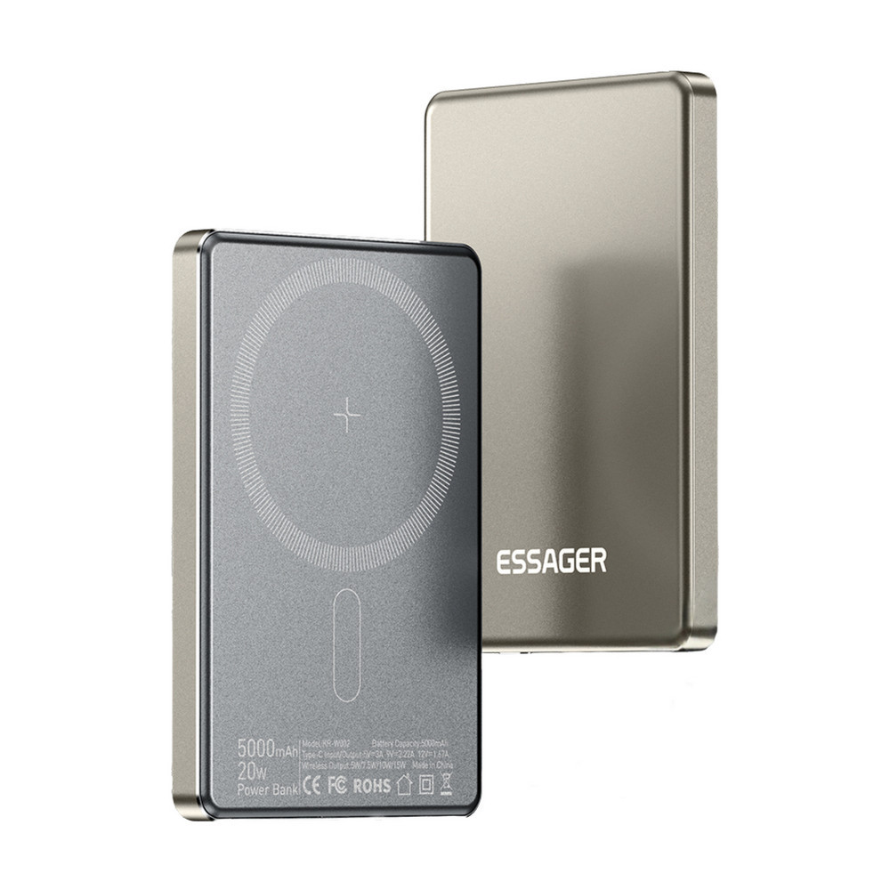 Універсальна мобільна батарея Essager Cross-Border 5000 mAh 20 W Magsafe/PD/QC3.0 Grey (EDY5K-YJ0A-Z) ( 14397 ) Харьков - изображение 5