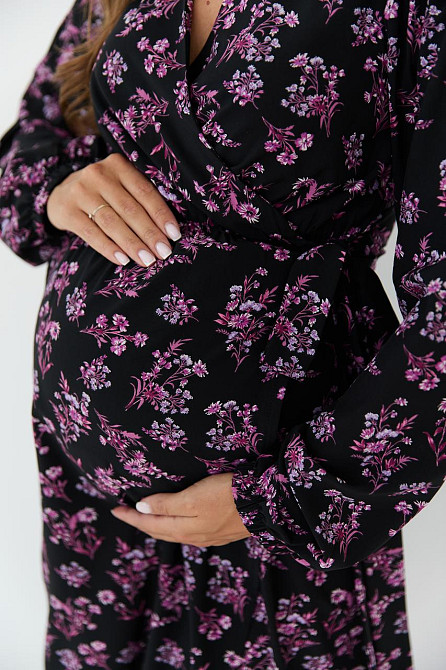 Сукня для вагітних та годуючих Livorno L (46) Lullababe Чорний з рожевим Кривий Ріг - фото 8