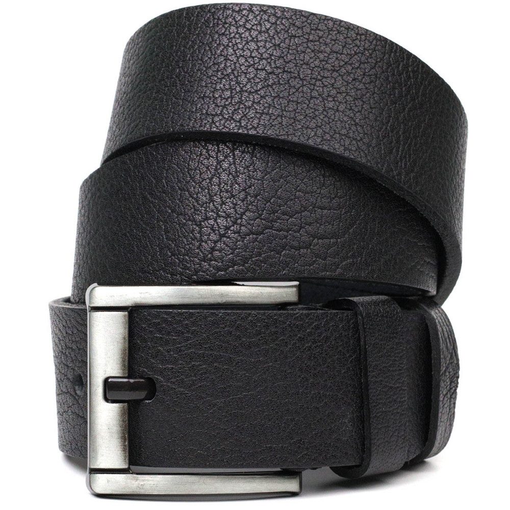 Мужской джинсовый ремень с механической пряжкой из натуральной кожи BOND 22070 Черный Киев - изображение 1