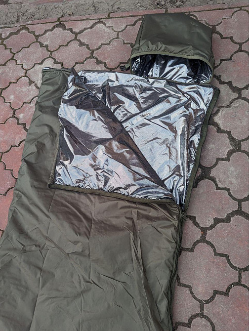 Демісезонний спальний мішок просторий Omni-Heat. Спальник ЗСУ. Військовий спальний мішок збільшень  Дніпро - фото 1