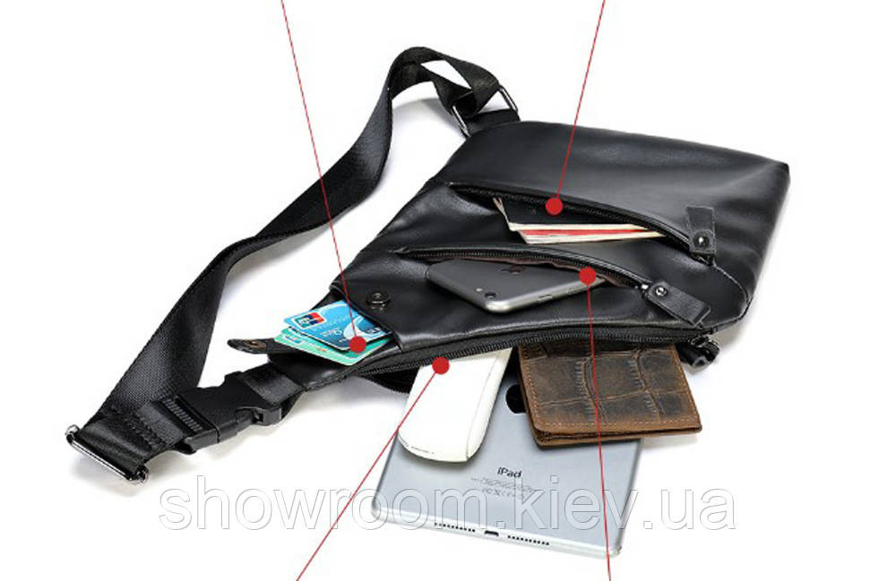 Мужская кожаная сумка на грудь (слинг), бананка Leather Collection (14997) Киев - изображение 2