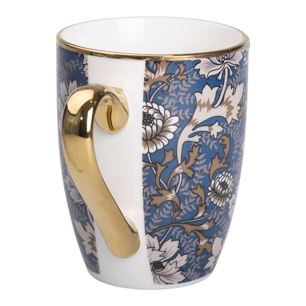 порцелянова чашка 400 мл із золотим обідком і золотою ручкою RX-N240665BLW Коломия - фото 3