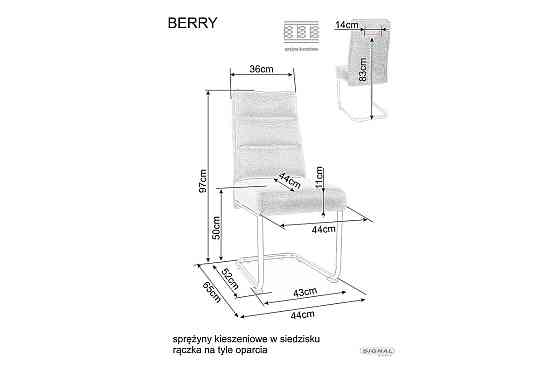 Cтілець BERRY BREGO чорний каркас/темно-сірий 18 Днепр