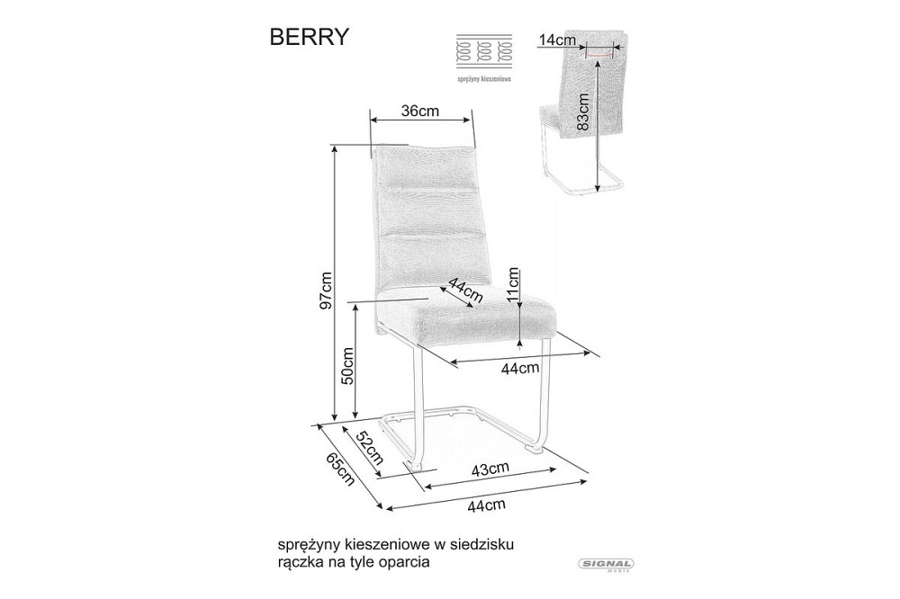 Cтілець BERRY BREGO чорний каркас/темно-сірий 18 Днепр - изображение 6