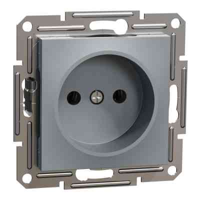 Розетка Schneider Electric ASFORA без заземлення сталь (EPH3000162) Винница
