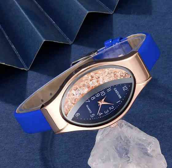 Подарочный набор для женщин: наручные часы, браслет, кольцо, ожерелье и серьги - без подарочной коробки синий Киев