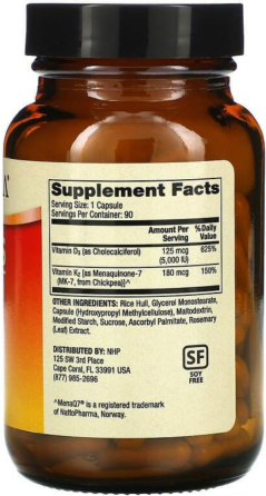 Витамины Д3 и К2 Dr. Mercola Vitamins D3 & K2 5000 МЕ 90 капсул Киев