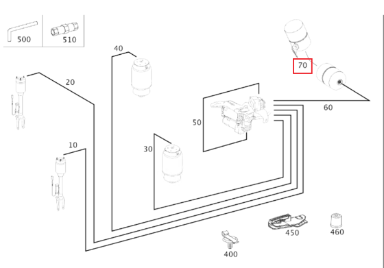 Mercedes-Benz  A1663274545 Трубка пневмопідвіски від розгалужувача до ресивера ML/GLE W166 GL/GLS X166 GLE Coupe C292 Одесса