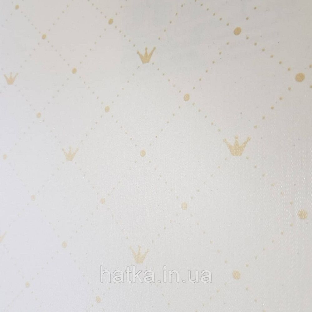 Обои виниловые на флизелине AdaWall Ada Kids метровые детские короны принцессы полоски ромбы на песочном Киев - изображение 2