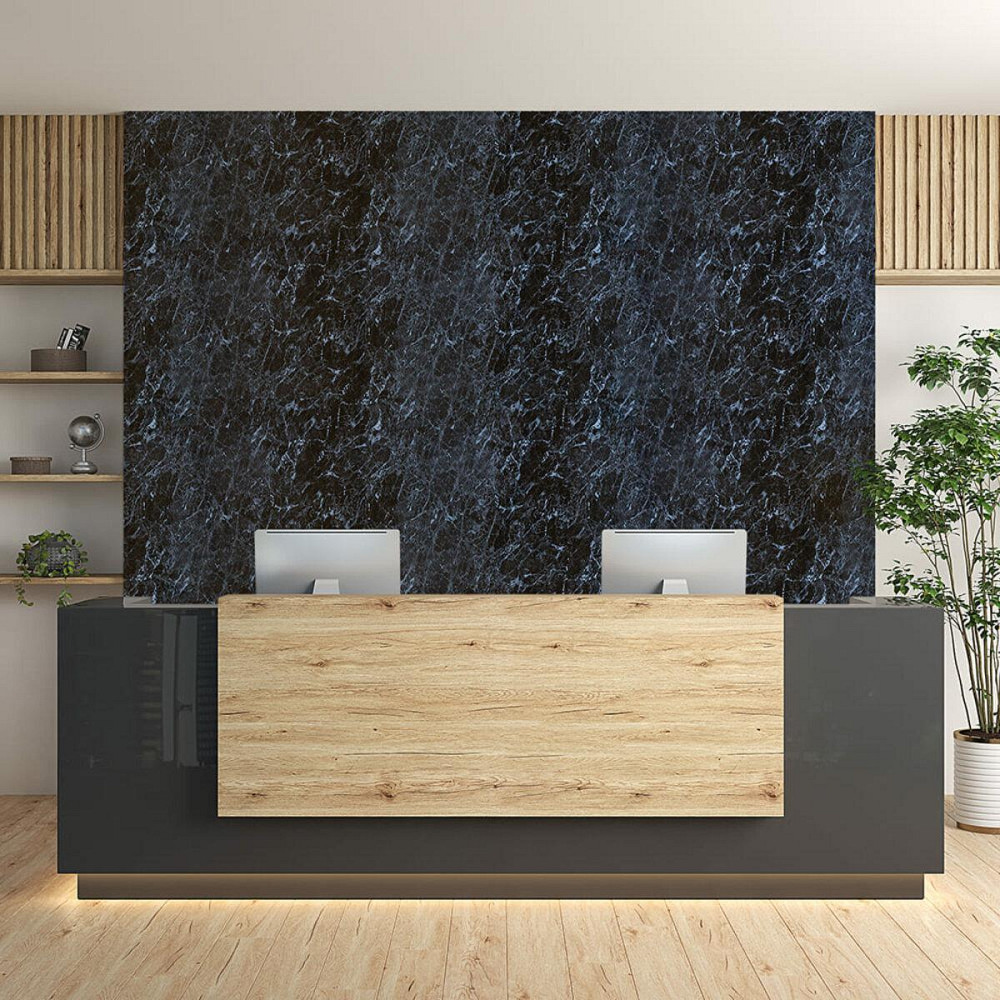 Декоративная ПВХ плита 1,22м х 2,44м х 3мм Черный мрамор SW-00001404 Днепр - изображение 8