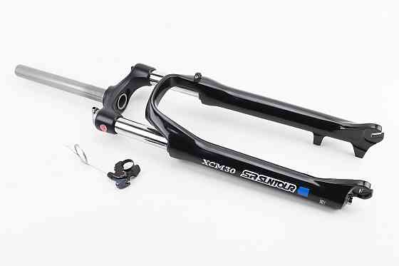 Вилка 26" амортизаційна, без різьби 1-1/8" (28,6мм), шток 240мм, з ходом 100мм, Disk-brake, пружинно-оливна, виносний Lockout, чорна XCM30 R Київ