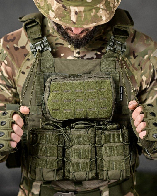 Плитоноска SINGLE SWORD олива 4 точки швидкого скидання Одеса - фото 9