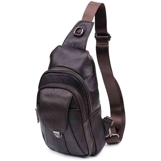 Удобная мужская сумка через плечо из натуральной кожи Коричневая (Vintage) Киев