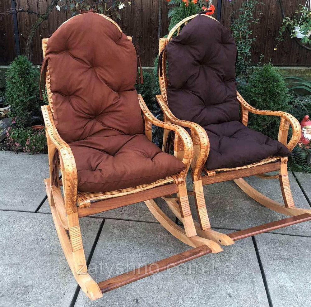 Качалки плетеные с накидкой коричневой Киев - изображение 4