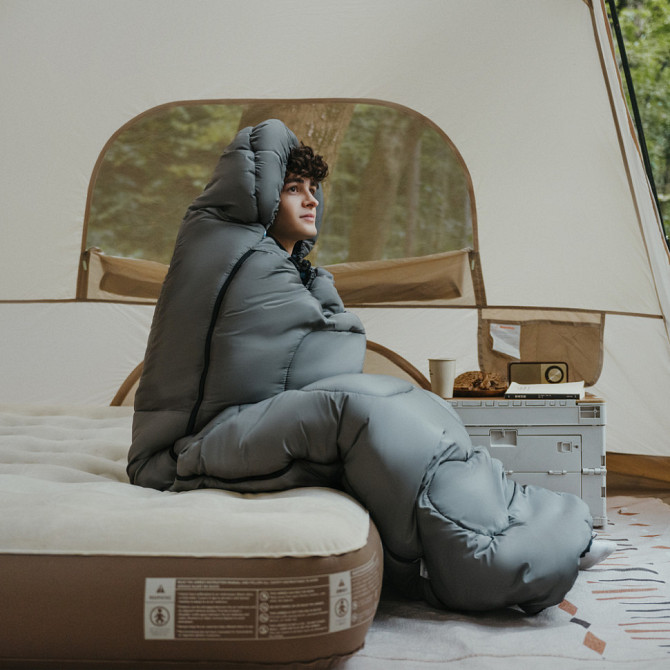 Спальный мешок с капюшоном Naturehike Clear Sky CNK2450WS042 (220 х 80см) Серый Винница - изображение 8