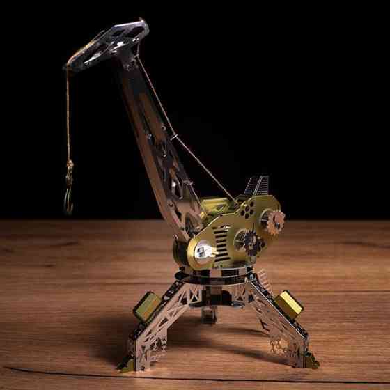 Колекційна модель-конструктор Metal Time Mighty Machine Портовий кран механічний двоколірний (MT055) Харків