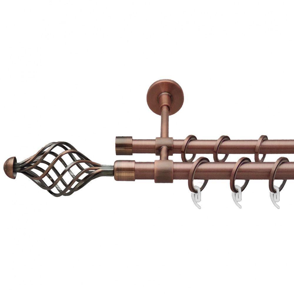 Карниз Orvit Арезо металевий дворядний закритий гладка труба кільце фасонне металеве  Мідь 19\16 мм 300 см Львов - изображение 1