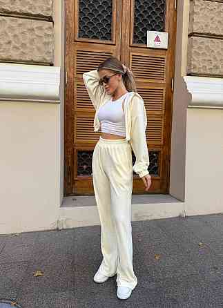 Женский стильный повседневный костюм двойка велюр (95% хлопка и полиэстера 5%). 46/48 Одесса