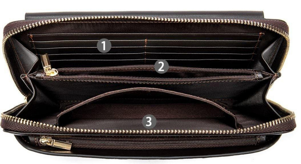 Мужской клатч-барсетка с ремешком на руку Коричневый (Vintage) Киев - изображение 4