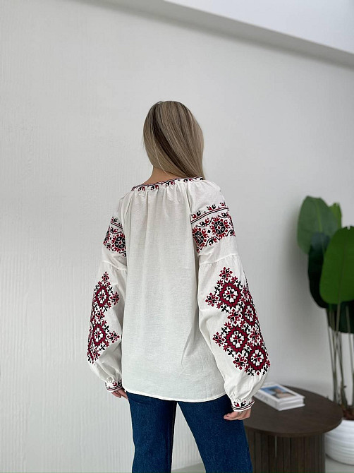 Жіноча вишиванка з рукавами фонариками (Туреччина) Одеса - фото 4
