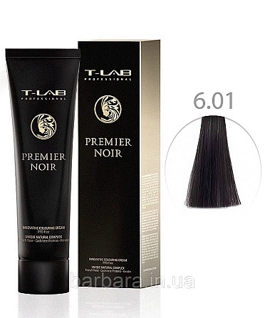 Крем-краска для волос T-LAB Professional Premier Noir Colouring Cream 6.01 темный блондин натурально-пепельный Киев - изображение 1