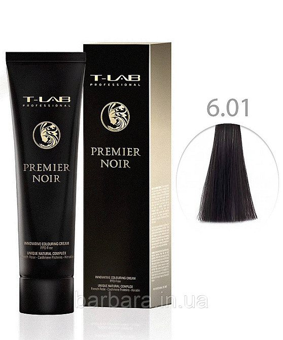 Крем-фарба для волосся T-LAB Professional Premier Noir Colouring Cream 6.01 темний блондин натурально-попелястий Київ - фото 1