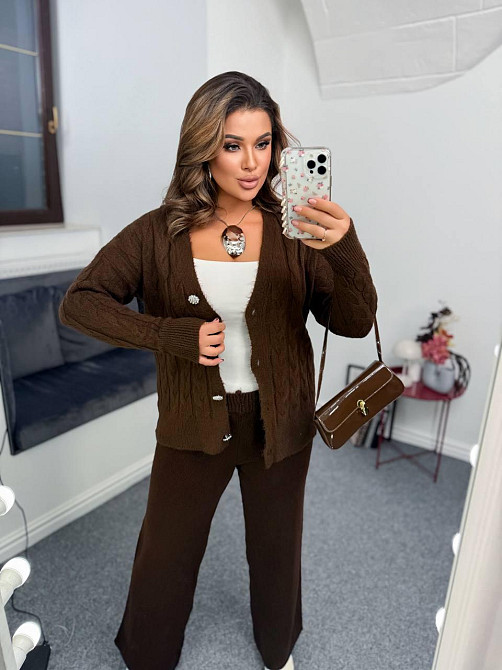 Женский базовый вязаный костюм двойка машинная вязка с ангорой Одесса - изображение 8