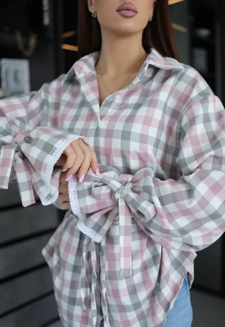 Сорочка в клітинку з мереживом жіноча фланель 100% котон Одеса - фото 18