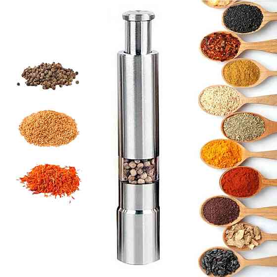 Млин для спецій з нержавіючої сталі XL-552 / Ручний механічний млин / Подрібнювач спецій Київ